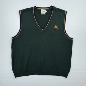 Vintage E Magrath Sportswear Sweater Vest XL Green Cotton V-Neck Sea Trail Golf